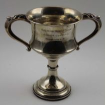 Turner and Simpson, a silver two handled trophy cup, engraved "Malvern Horse Show, Junior Jumping, P
