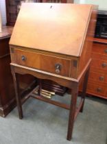 Mid century small writing bureau with single drawer