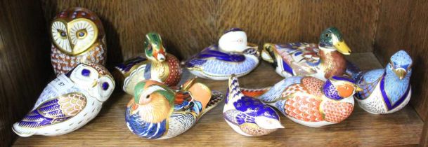 A selection of Royal Crown Derby animal paperweights ( silver or no buttons )