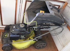 A Ryobi 190cc lawnmower with Subaru EA190V engine, with grass collection box (sold as seen)