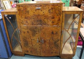 Burr wood veneer cocktail cabinet