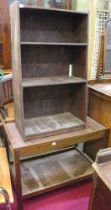 Two tier table and a small open bookcase