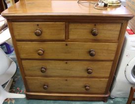 Victorian mahogany five drawer bedroom chest