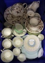 A selection of china wares, includes Minton Ancestral pattern tea wares