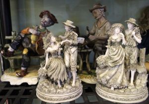 Four 'Capo di Monti' style figures