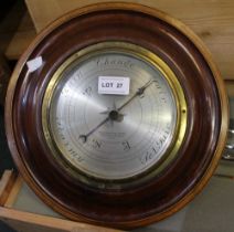 Edwardian barometer by Thomas Armstrong 32cm diameter