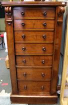 A 19th century mahogany wellington chest, fitted seven drawers, 55cm wide, 112cm high