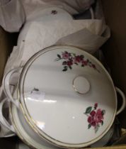 A Czechoslovakian part dinner service, with pink floral pattern decoration