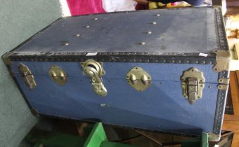 A Blue travel trunk