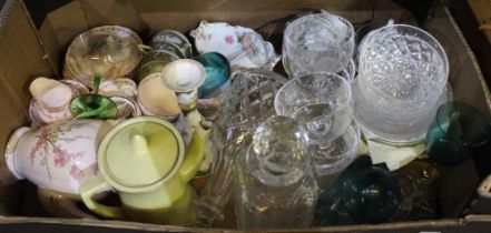 A part "Tuscan" April Beauty Tea set, and various ceramic and glassware