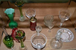 shelf of mixed 19/20 th century glassware's