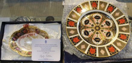 Royal Crown Derby Imari plate 1128 pattern, boxed, together with a Golden Jubilee Old Imari (Royal C