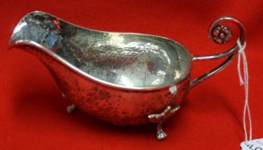 A E Jones silver sauceboat