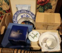 Item of Wedgwood Peter Rabbit nursery china & assorted ceramics, sets of cut glass & a Fred print
