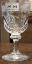 A 19th century cut glass and engraved hock glass
