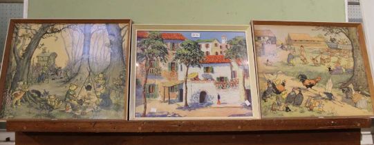 Molly Brett, two framed nursery prints and one other framed print (3)