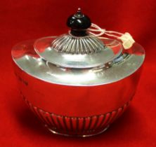 George V silver mounted tea caddy