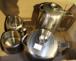 An "Old Hall" stainless steel four piece tea/coffee set