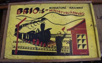 A "Brio's" miniature wooden railway set in original wood box