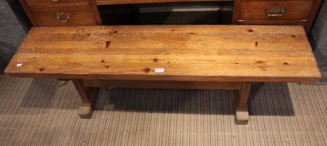 A low pine bench