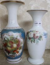 Two opaque glass decorative vases, tallest 29.5cm high