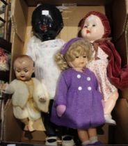 Four mid-20th century dressed dolls (4)