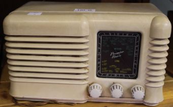 A vintage Bakelite "Premier" radio