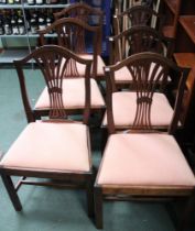 A set of six 19th century mahogany single dining chairs, with drop in seats