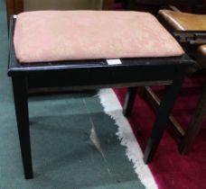 black painted lift lid piano stool + music