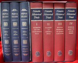 FOLIO SOCIETY - Pepys Diaries with notable historical trails two boxed sets