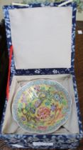 Chinese eggshell porcelain dish in box