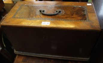 An early 20th century sewing machine in locked wooden carry case a/f