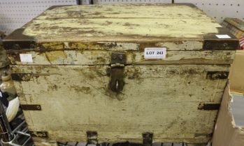 An old metal bound wooden tool box