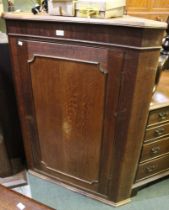 Victorian hanging corner cupboard with shell design to single door