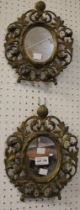 A pair of 19th century gilt metal framed fancy mirrors