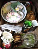A box of china and glass ware