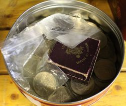 Tin of over 50 crowns, including 1953s, and 1951s