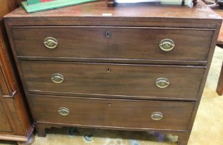 A late 19th century chest of three drawers