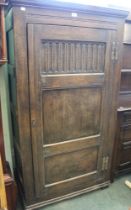 A 17th century design oak hall cupboard "Townsend Cabinet Maker" Bromsgrove label to interior