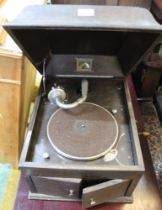 An HMV Vintage wooden gramophone