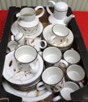 A Midwinter Stonehenge "Wild Oats" pattern part dinner and coffee service, comprising plates, bowls,
