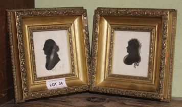 Two framed silhouettes, inscribed to the backs, 'Hannah Duberry' and 'Henry James Coke Esq.' 8cm x 7