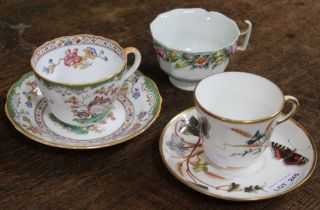 A selection of cup & saucers, to include; Copeland Spode, Davenport, and Continental