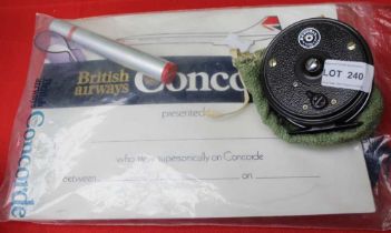 A Young and Sons Beaudex fly fishing reel, and some Concorde memorabilia