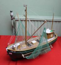 A Billing Boats of Norway, "Eestern" hand built wooden model fishing Trawler, green painted, with ne