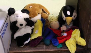 A selection of children's glove puppets