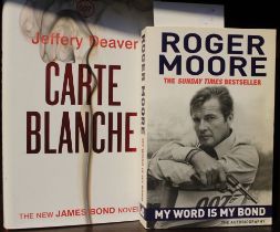 Roger Moore "My Word is my Bond" signed with Deaver "Carte Blanche" signed