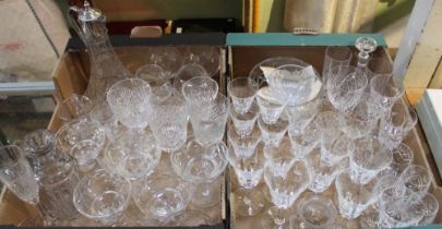 Two boxes of crystal glassware to include; St Louis, Webb, Royal Brierley & Stuart examples