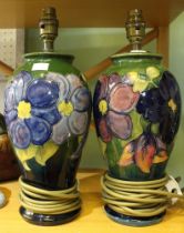 Two Moorcroft table lamp bases