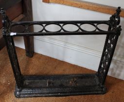 A 19th century cast iron rectangular stick stand